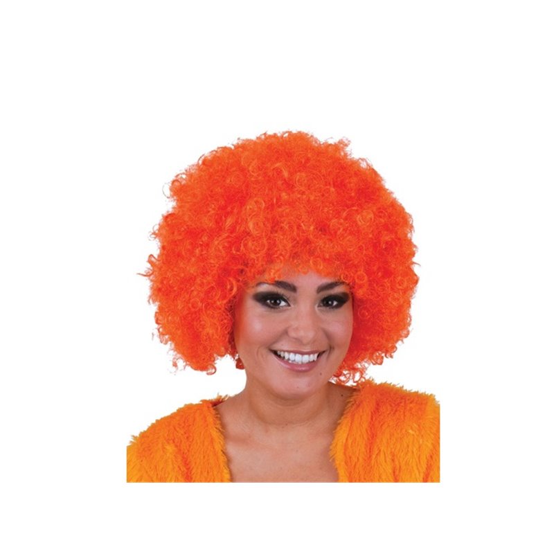 perruque hippie afro orange