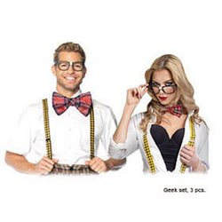 set accessoires "nerd" intellectuel 3pcs