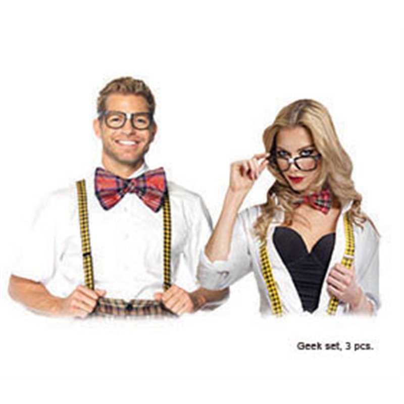 set accessoires "nerd" intellectuel 3pcs