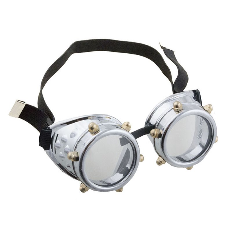 lunettes steampunk argent avec boulons