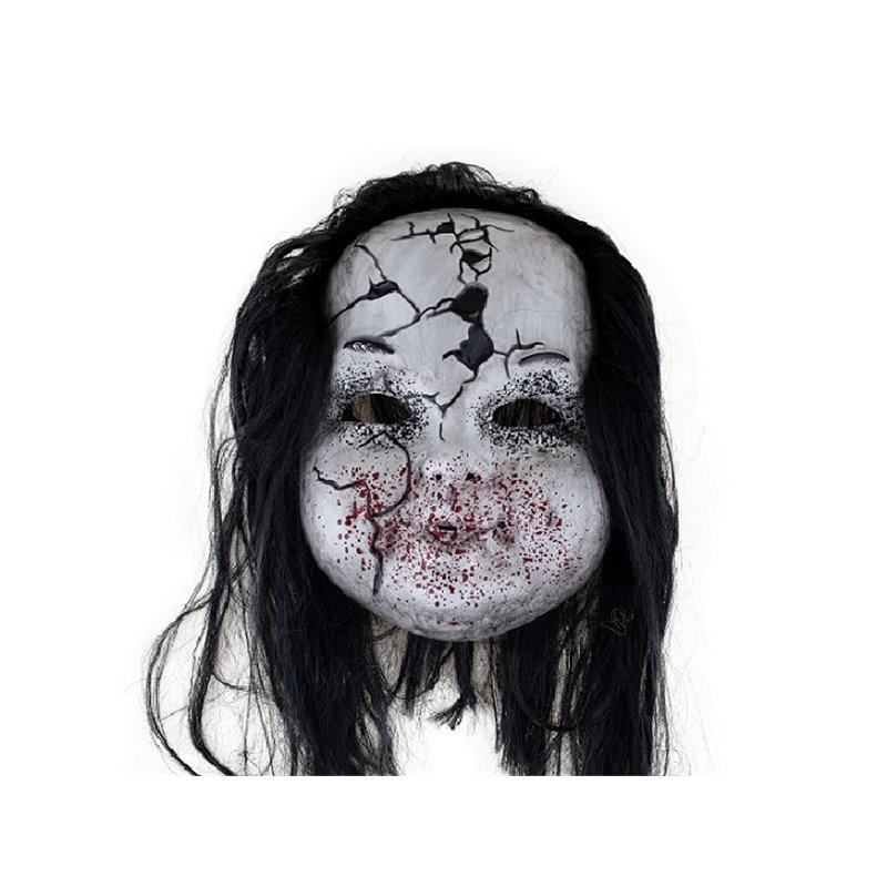 masque coque d'horreur fillette "scary baby" avec cheveux