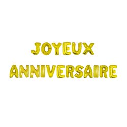 kit ballons aluminium "joyeux anniversaire" or 18pcs 41cm