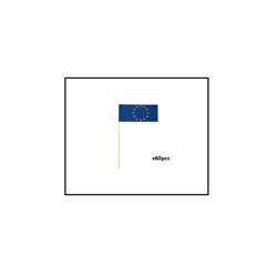 lot de 60 drapeaux europe avec baguette 12x23cm