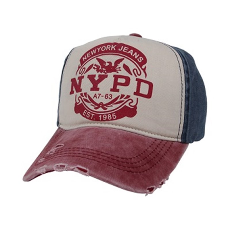 casquette coton vintage nypd rouge blanc bleu