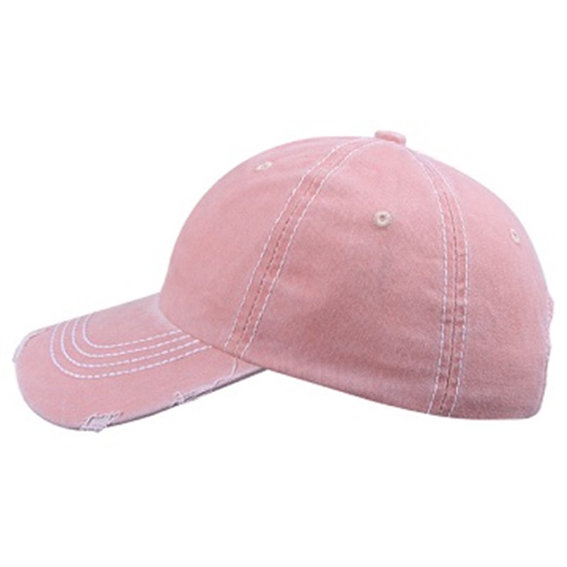 casquette coton rétro vintage unie rose