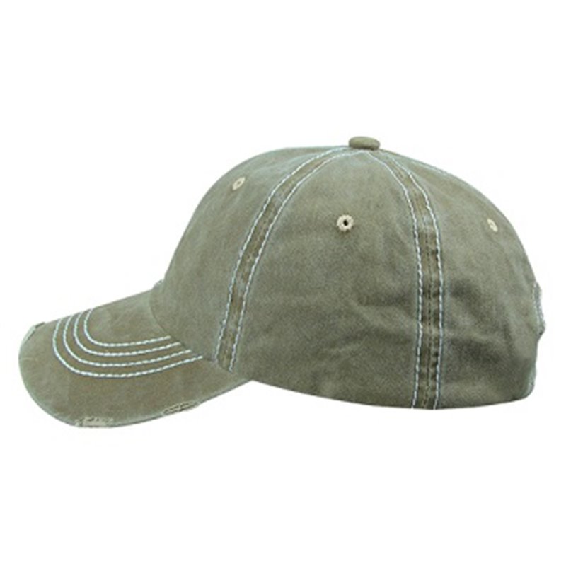 casquette coton rétro vintage unie vert olive