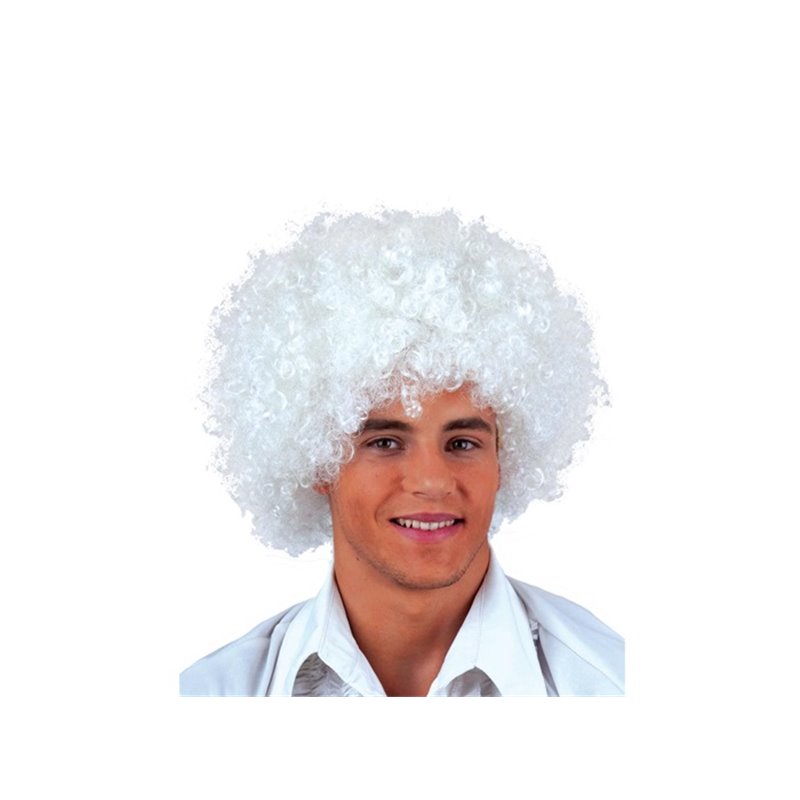 perruque afro moyenne blanc