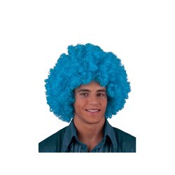 perruque afro moyenne bleu