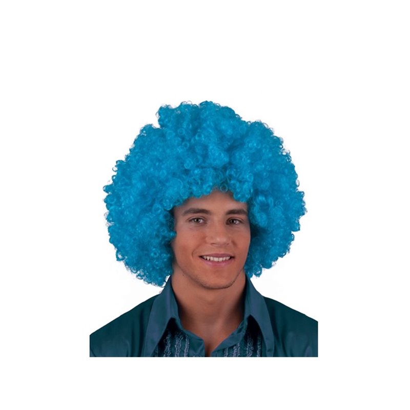 perruque afro moyenne bleu