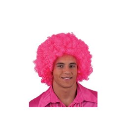 perruque afro moyenne rose pink