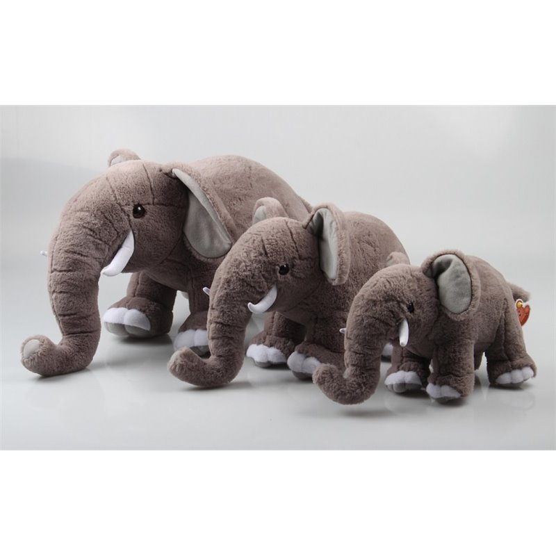 peluche éléphant avec défenses 30cm