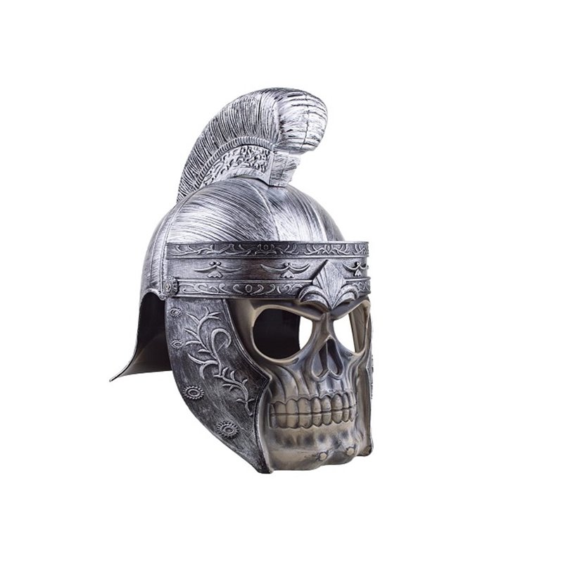 casque de romain argent avec masque intégré adulte