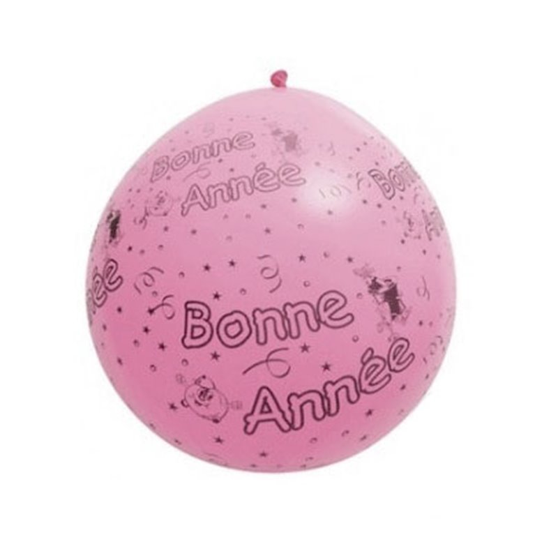 ballon géant bonne annee rose pâle 1m