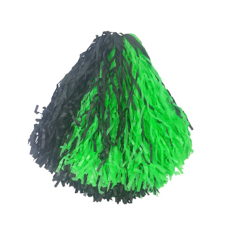 paire de pompons avec anneaux noir & vert 110gr