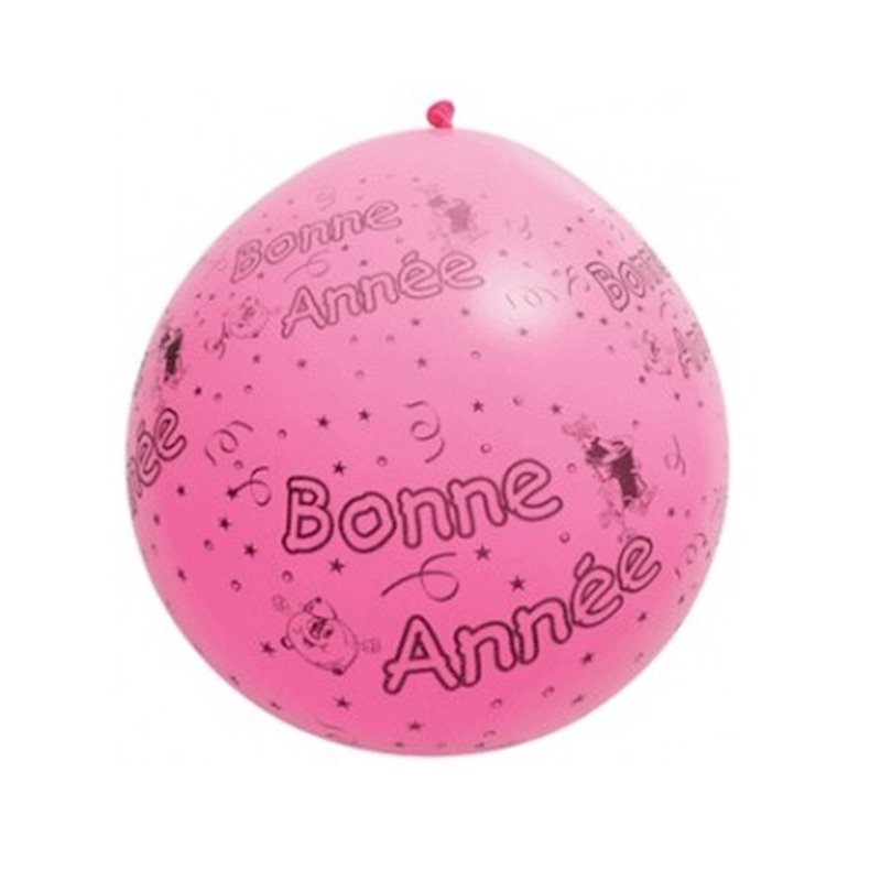 ballon géant bonne annee rose 1m