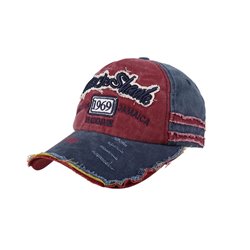 casquette coton vintage rock shark 1969 bordeaux bleu