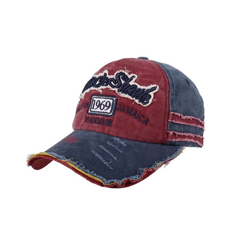 casquette coton vintage rock shark 1969 bordeaux bleu