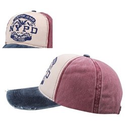 casquette coton vintage nypd bleu blanc rouge