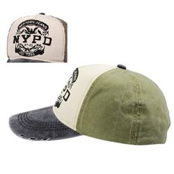 casquette coton vintage nypd noir blanc vert olive