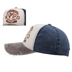 casquette coton vintage nypd gris blanc bleu