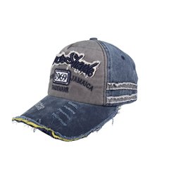 casquette coton vintage rock shark 1969 bleu gris