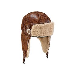 chapeau/chapka d'aviateur avec peluche marron