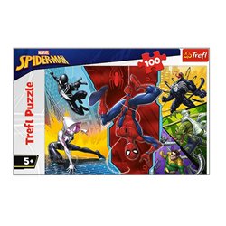 puzzle motif "spiderman à l'envers" 100pcs enfant 5ans+ 41x27cm