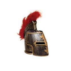 casque de romain argent avec plumeau rouge adulte iii