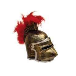 casque de romain or avec plumeau rouge adulte