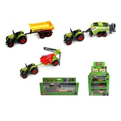 tracteur avec remorque métal mix 21.5cm