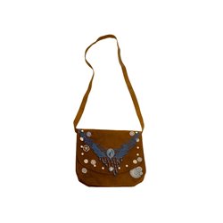 sac steampunk marron avec motifs 25x22cm