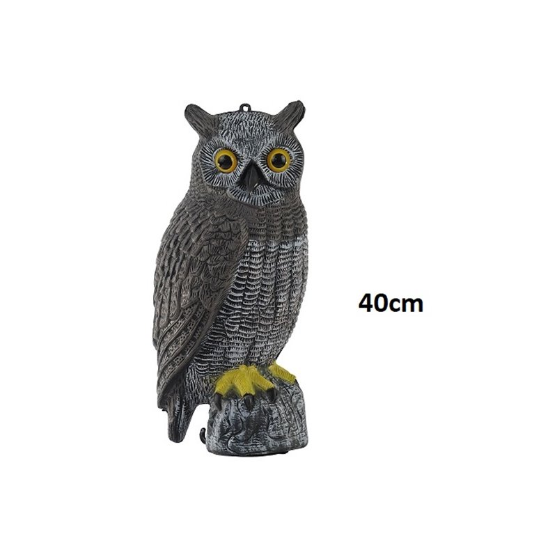 hibou réaliste en plastique 40cm