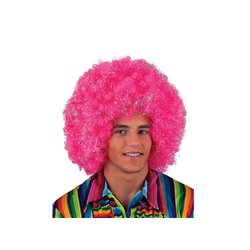 perruque afro maxi rose pink avec fils argent