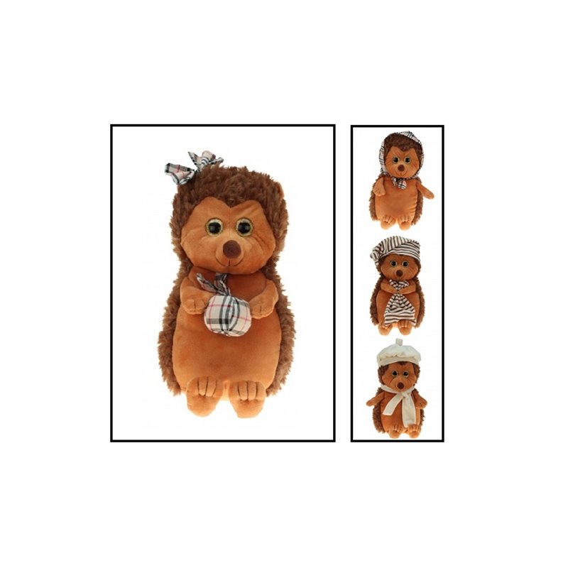 peluche hérisson avec tissus 25cm