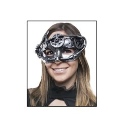 masque loup steampunk argent luxe adulte