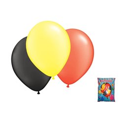 lot de 100 ballons noir jaune rouge allemagne belgique 30cm