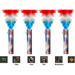 1x lot de 4 fumigènes bleu blanc rouge t1 1min