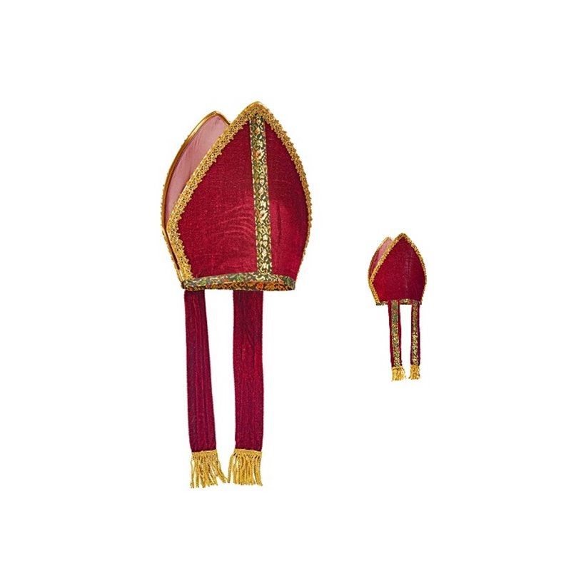 mitre de saint-nicolas avec ornements luxe 65cm