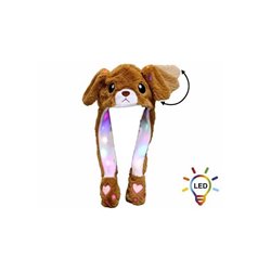 bonnet lumineux led's "oreilles qui bougent" chien brun