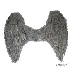 ailes d'ange plumes grande gris 70cm