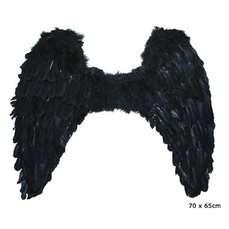 ailes d'ange plumes grande noir 70cm