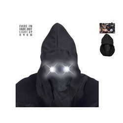 masque capuche avec yeux led's lumineux blanc