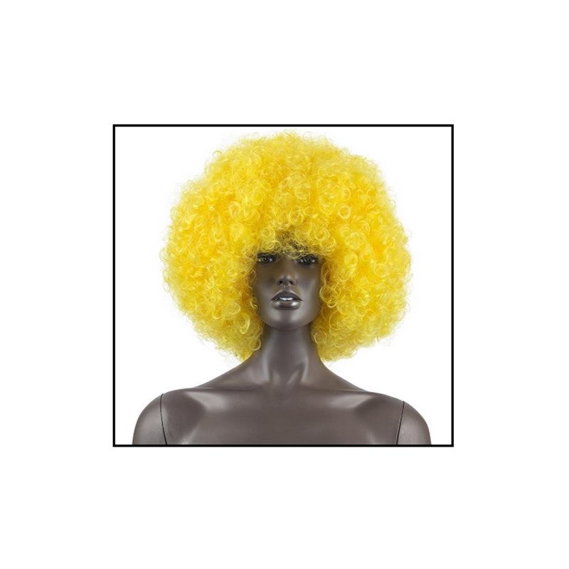 perruque afro chico géante jaune