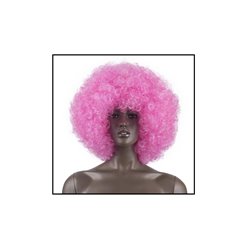 perruque afro chico géante rose