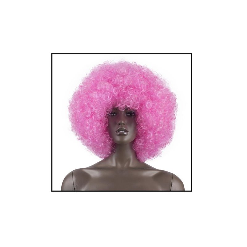 perruque afro chico géante rose