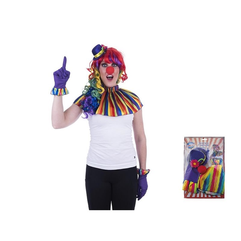 set accessoires clown rainbow adulte 5pcs