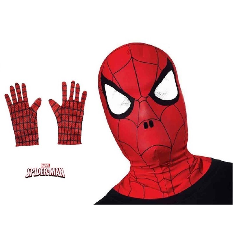 kit accessoires cagoule + gants spiderman adulte 3pcs