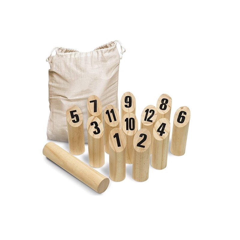 jeu de quilles finlandaises mÃ¶lkky en bois fsc 13pcs