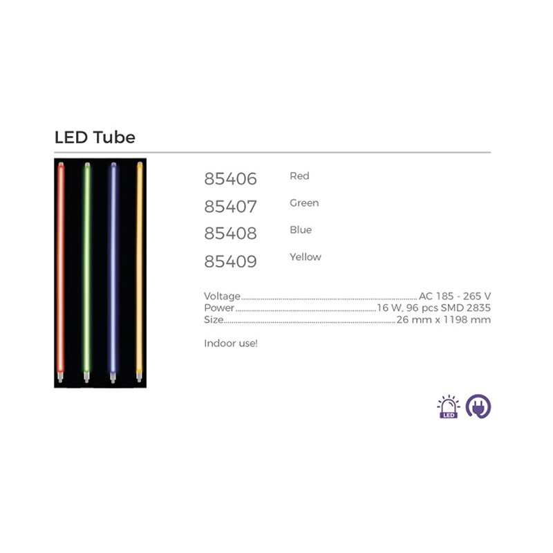 tube néon led vert ac185-265v t8 16w 1.2m