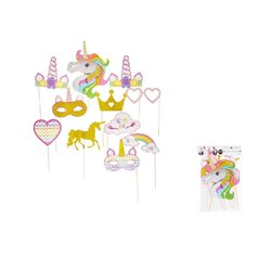 lot de 8 masques photoprops licorne